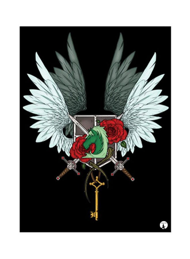 بي بي ملصق بتصميم لوحة معدنية مزين بطبعة مستوحاة من مسلسل الأنمي "Attack On Titan" متعدد الألوان 15 x 20سم