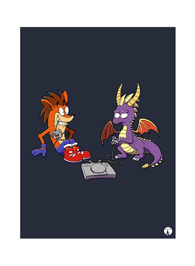 BP Crash And Spyro Metal Plate Poster Multicolour 15 x 20cm