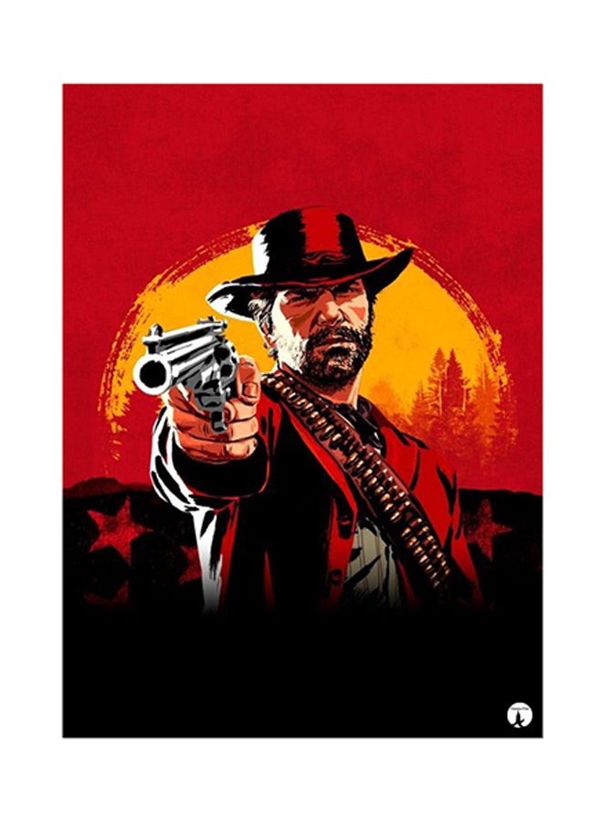 بي بي ملصق مصنوع من المعدن بتصميم مستوحى من لعبة الفيديو "Red Dead Redemption" متعدد الألوان 15 x 20سم