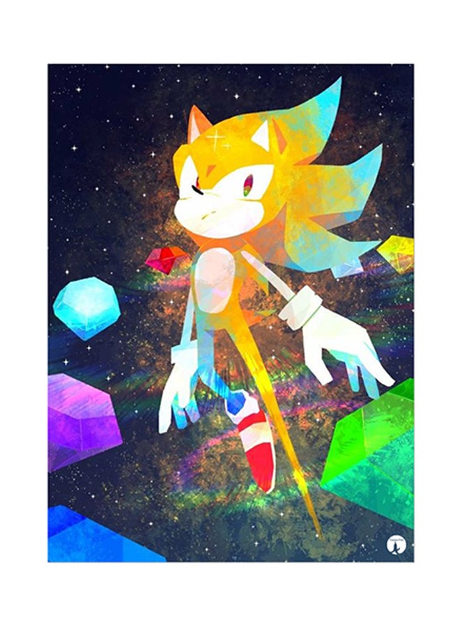 Video Game Sonic Metal Plate Poster Multicolour 15 x 20cm