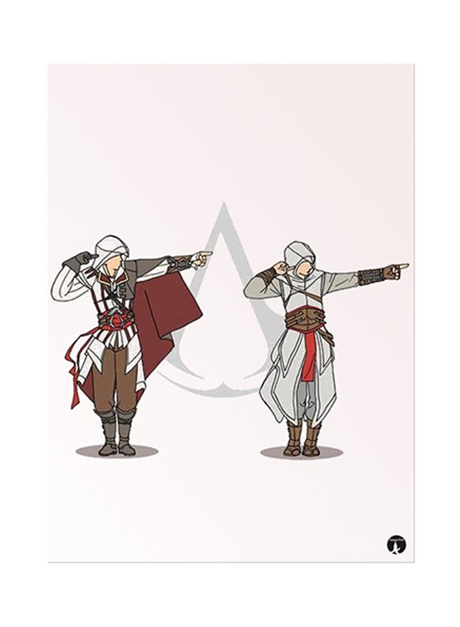 ملصق معدني بطبعة من لعبة الفيديو Assassin's Creed متعدد الألوان 15 x 20سم