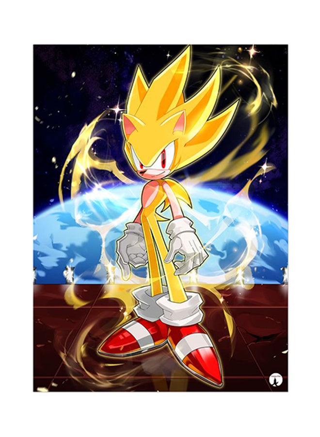 Video Game Sonic Metal Plate Poster Multicolour 15 x 20cm