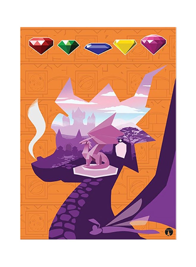 ملصق مصنوع من رقاقة معدنية بتصميم من لعبة الفيديو "Spyro" متعدد الألوان 15 x 20سم
