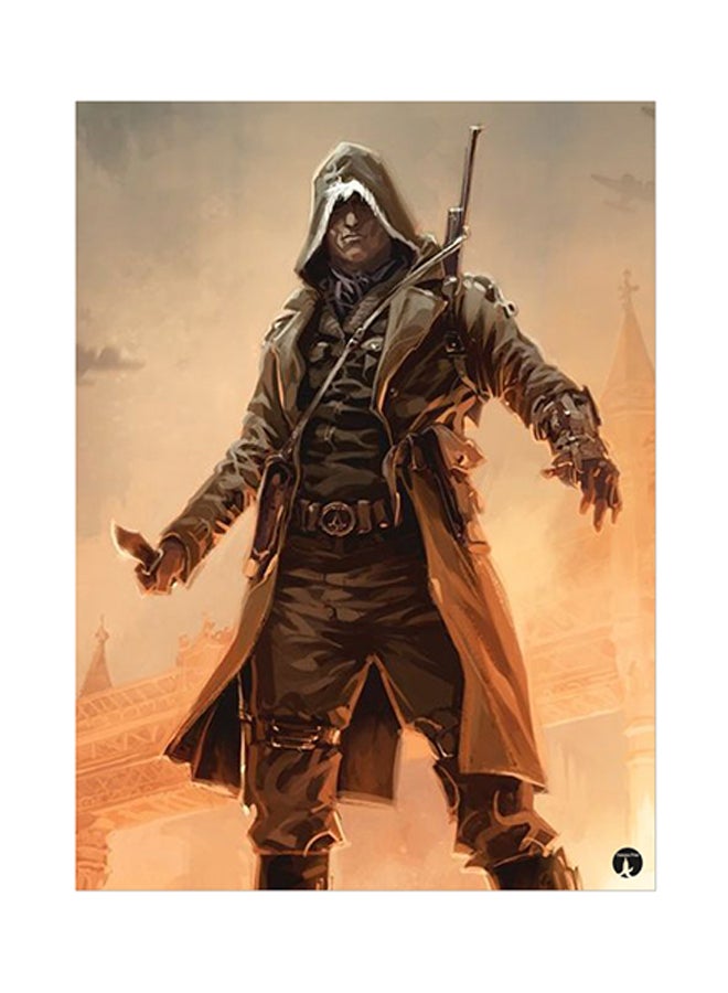 ملصق معدني بطبعة من لعبة الفيديو Assassin's Creed متعدد الألوان 15 x 20سم