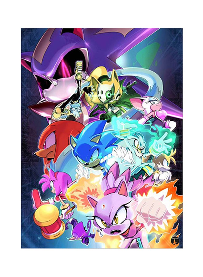 Video Game Sonic Metal Plate Poster Multicolour 15 x 20cm