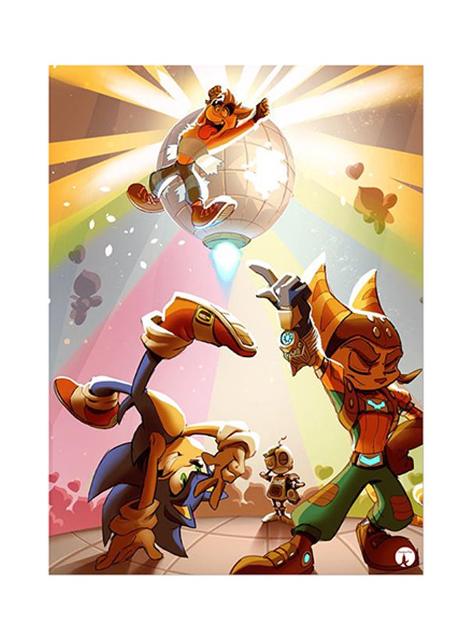 Multiple Video Games Metal Plate Poster Multicolour 15 x 20cm