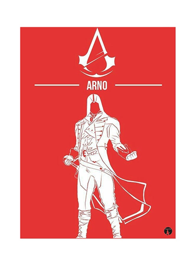 BP Video Game Assassin's Creed Metal Plate Poster Red/White 15 x 20cm