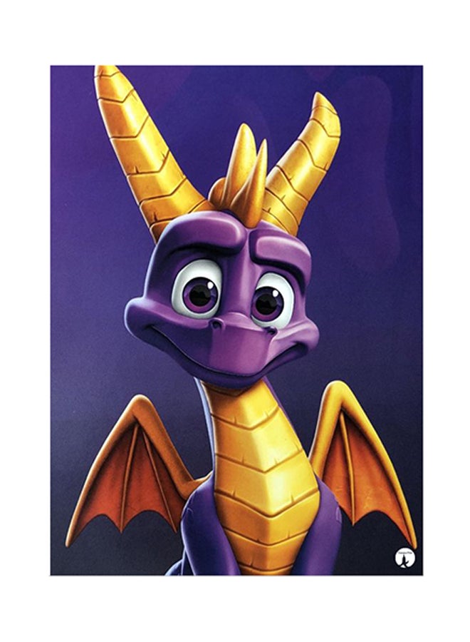 Video Game Spyro Metal Plate Poster Purple/Gold 15 x 20cm