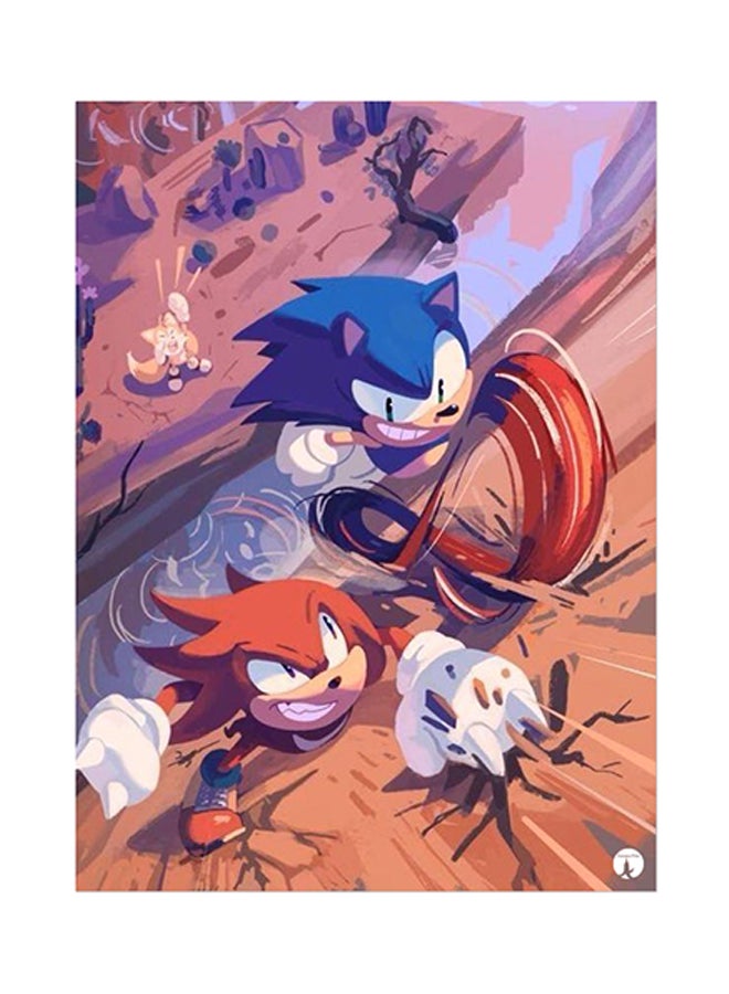 Video Game Sonic Metal Plate Poster Multicolour 15 x 20cm