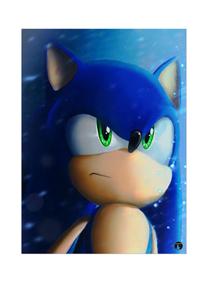 BP Video Game Sonic Metal Plate Poster Blue/Beige 15 x 20cm