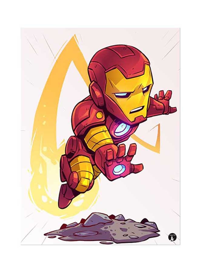 ملصق لوحة معدنية مزين بطبعة من فيلم "Iron Man" متعدد الألوان 15 x 20سم