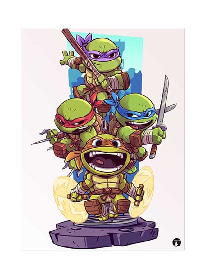 ملصق مصنوع من رقاقة معدنية بتصميم مستوحى من مسلسل "Teenage Mutant Ninja Turtles" متعدد الألوان 15 x 20سم