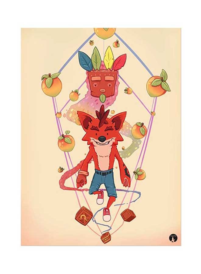 Video Game Crash Metal Plate Poster Multicolour 15 x 20cm