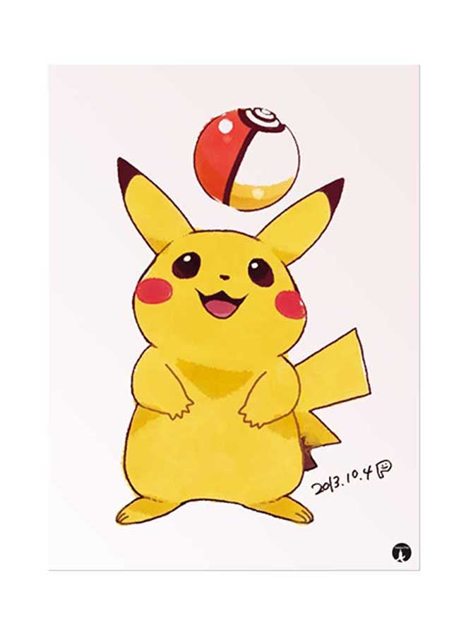 ملصق مصنوع من رقاقة معدنية بتصميم مستوحى من مسلسل "Pokemon" متعدد الألوان 15 x 20سم