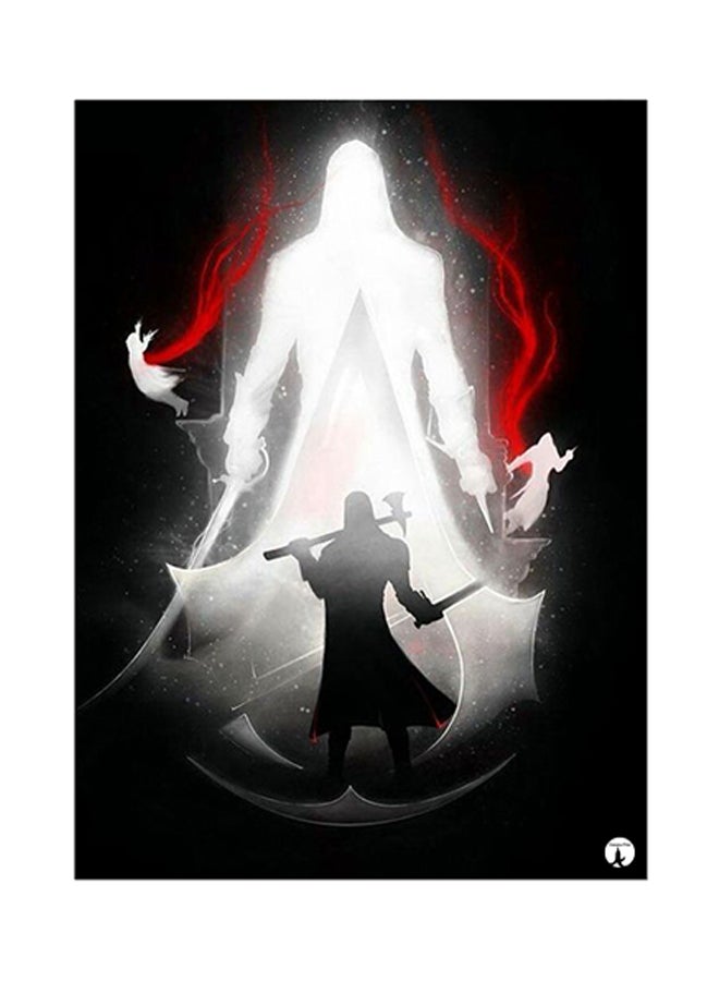 ملصق معدني بطبعة من لعبة الفيديو Assassin's Creed متعدد الألوان 15 x 20سم