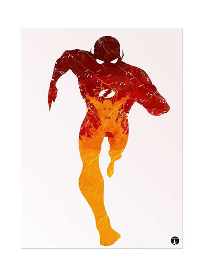 BP - Flash Metal Plate Poster Red/Yellow/White 15 x 20cm - Image 1