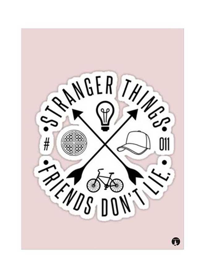 BP Stranger Things Metal Plate Poster Pink/White/Black 15 x 20cm
