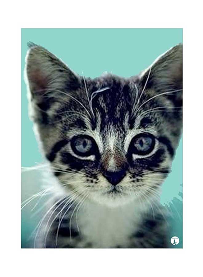 BP Cat Metal Plate Poster Multicolour 15 x 20cm