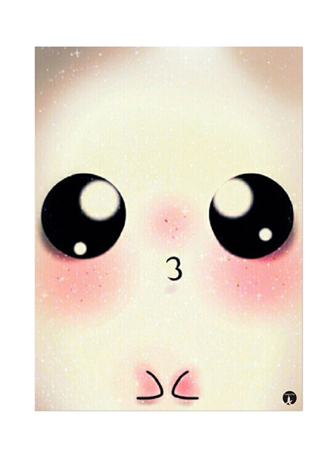 ملصق من صفيح معدني شكل شخصية Ghost وردي/ أسود/ بيج 15 x 20سم