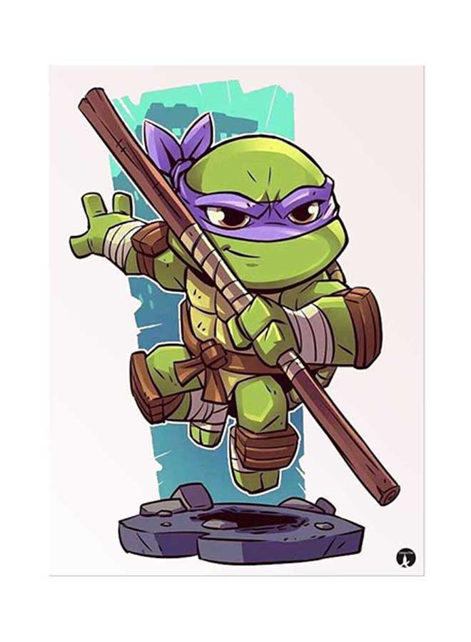 بي بي ملصق مصنوع من رقاقة معدنية بتصميم مستوحى من مسلسل "Teenage Mutant Ninja Turtles" متعدد الألوان 15 x 20سم