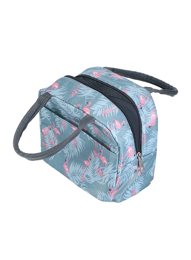 حقيبة طعام عازلة للحرارة بتصميم مطبوع أزرق/ وردي - Image 1