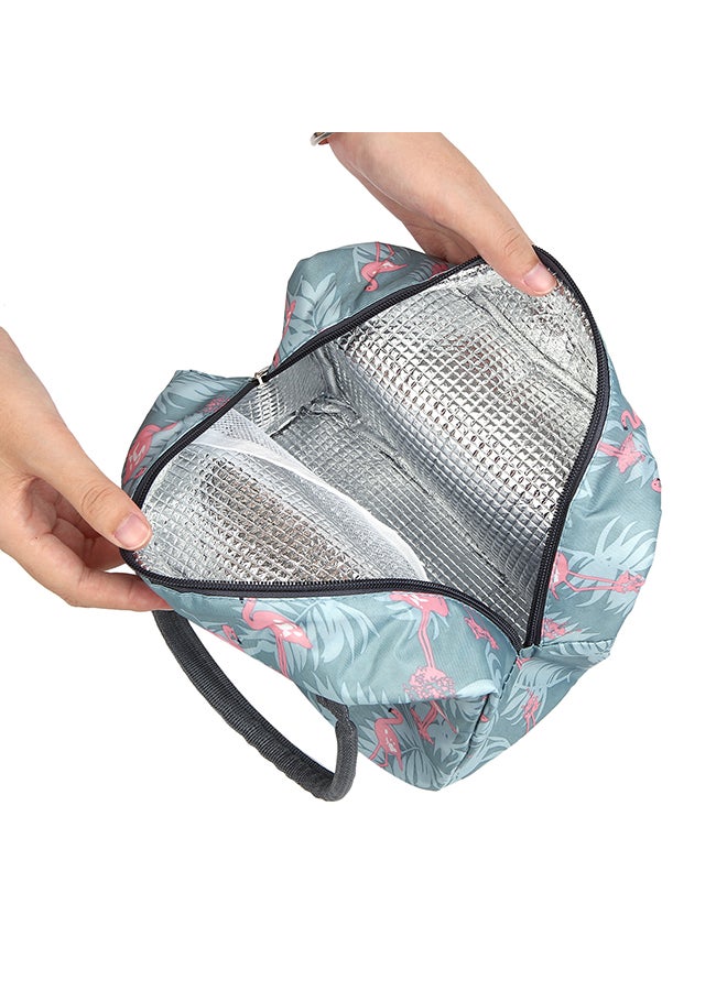 حقيبة طعام عازلة للحرارة بتصميم مطبوع أزرق/ وردي - Image 3