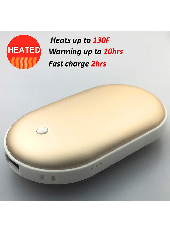 Rechargeable Double-Sided Hand Warmer Beige 15.00x2.00x10.53centimeter - Image 2