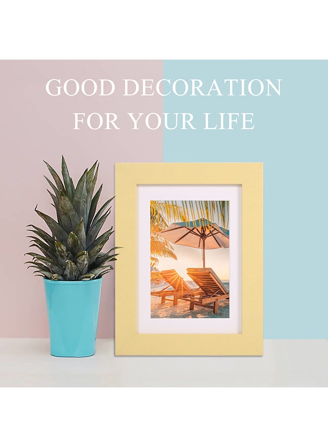 Wooden Photo Frame Yellow 130 x 90mm  - Image 2