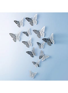 Generic 12-Piece 3D Butterfly Wall Stickers Silver  - Image 2