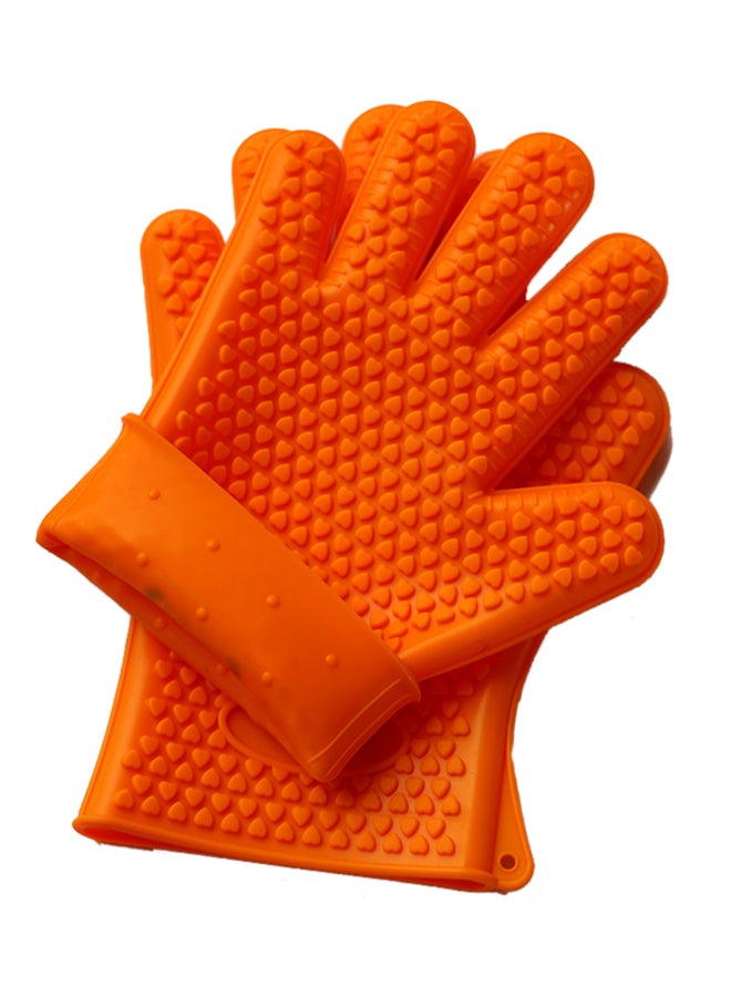 Generic Heat Resistant Silicone Oven Glove Orange 21grams  - Image 1