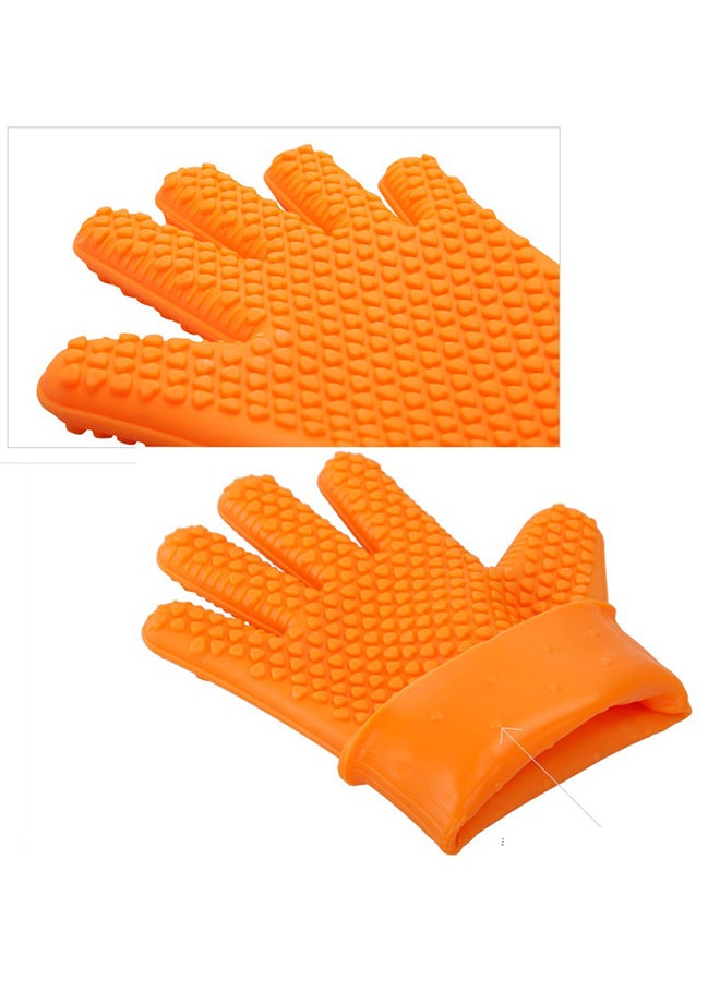 Generic Heat Resistant Silicone Oven Glove Orange 21grams  - Image 2