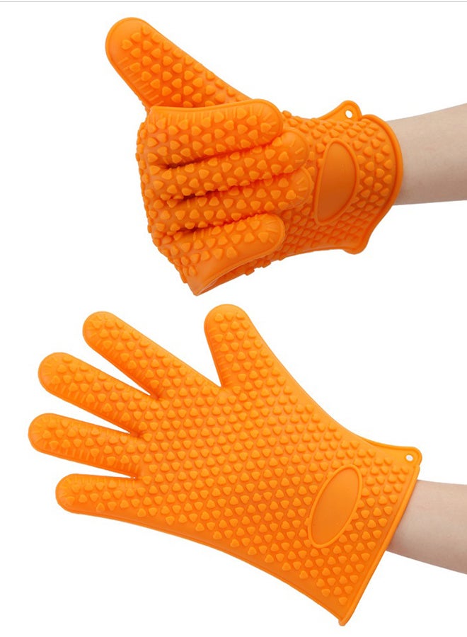 Generic Heat Resistant Silicone Oven Glove Orange 21grams  - Image 4