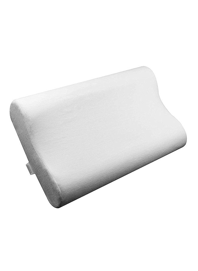 Velour Memory Foam Soft Neck Relief Pillow White - Image 1