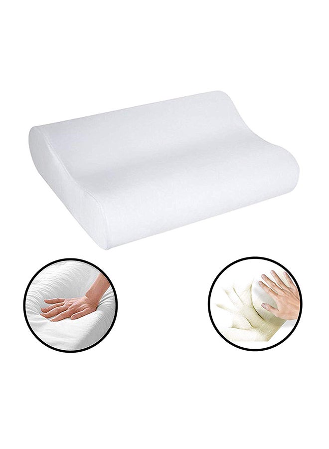Velour Memory Foam Soft Neck Relief Pillow White - Image 2