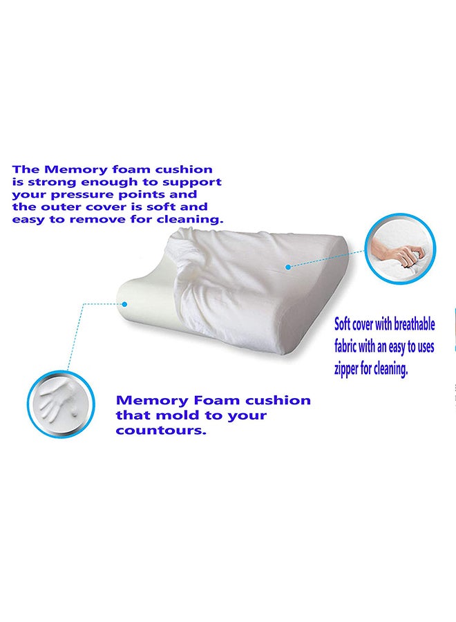 Velour Memory Foam Soft Neck Relief Pillow White - Image 3
