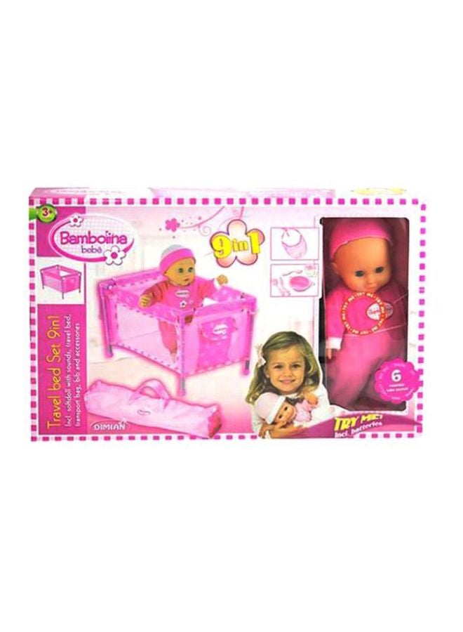 بامبولينا مجموعة لعبة سرير أطفال محمول 9 في واحد