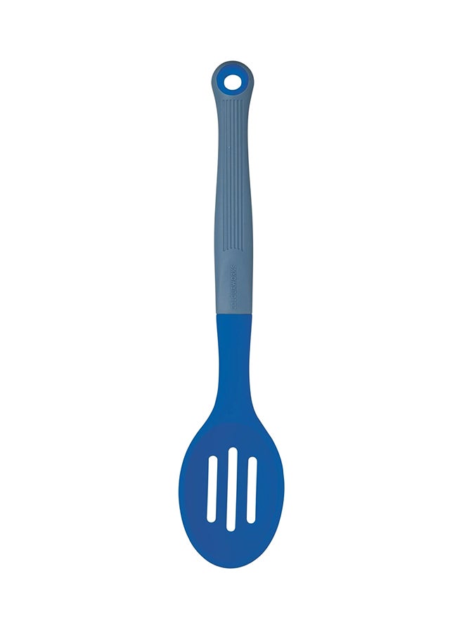 Colourworks Bright Silicone-Headed Slotted Spoon Blue 29cm