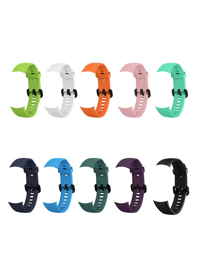 10-Piece Replacement Wrist Band For Honor Band 5 Multicolour - Image 1