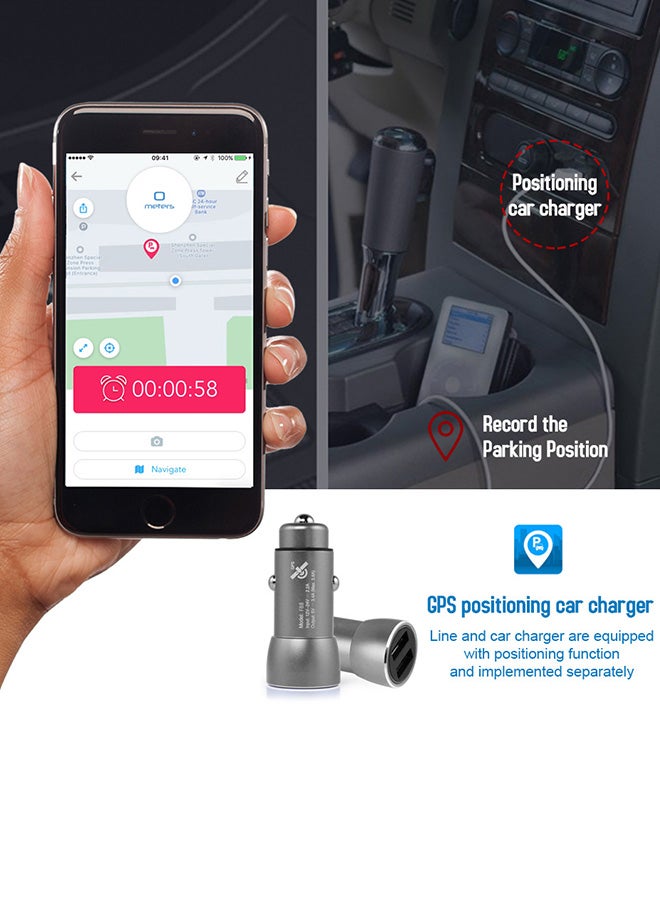 Universal Car Charger With GPS Tracker 5V Blue
