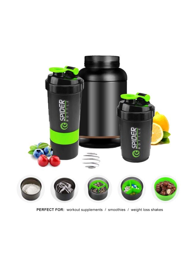 SPIDER BOTTLE - Protein Shaker Bottle With 3-Layer Twist And Lock Storage - Image 1
