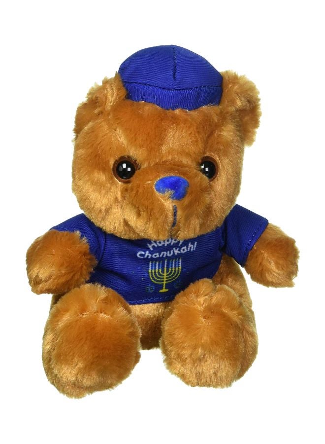 رايت لايت دمية دب يرتدي تيشيرت مزين بكلمة "Chanukah" طراز TY-TEDDY-2 - Image 1