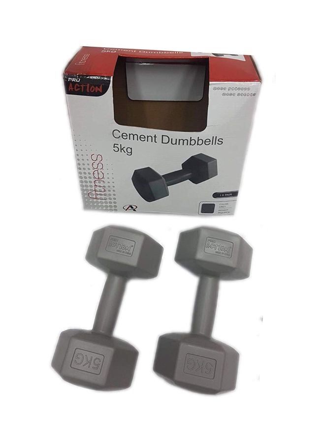 PRO ACTION - Cement Dumbbell Set 5kg - Image 1