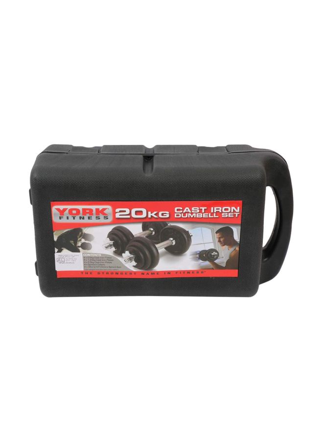 يورك فيتنس طقم دمبل من حديد زهر للياقة البدنية - مقاس 20 كجم - Image 2
