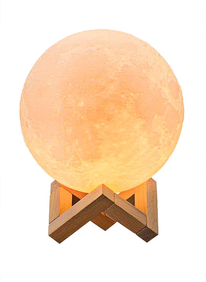 Aibecy 3D USB LED Moon Lamp With Stand Yellow/Brown 20cm - Image 1