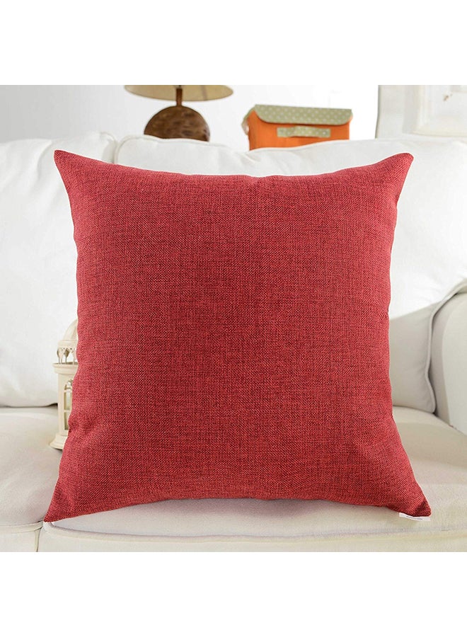 REGAL IN HOUSE 4-Piece Solid Pattern Decorative Pillow linen Red 65 x 65cm  - Image 1