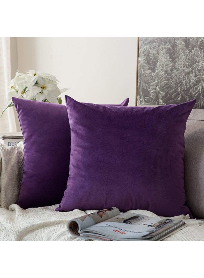 REGAL IN HOUSE 5-Piece Solid Pattern Decorative Pillow polyester Purple 45x45cm 