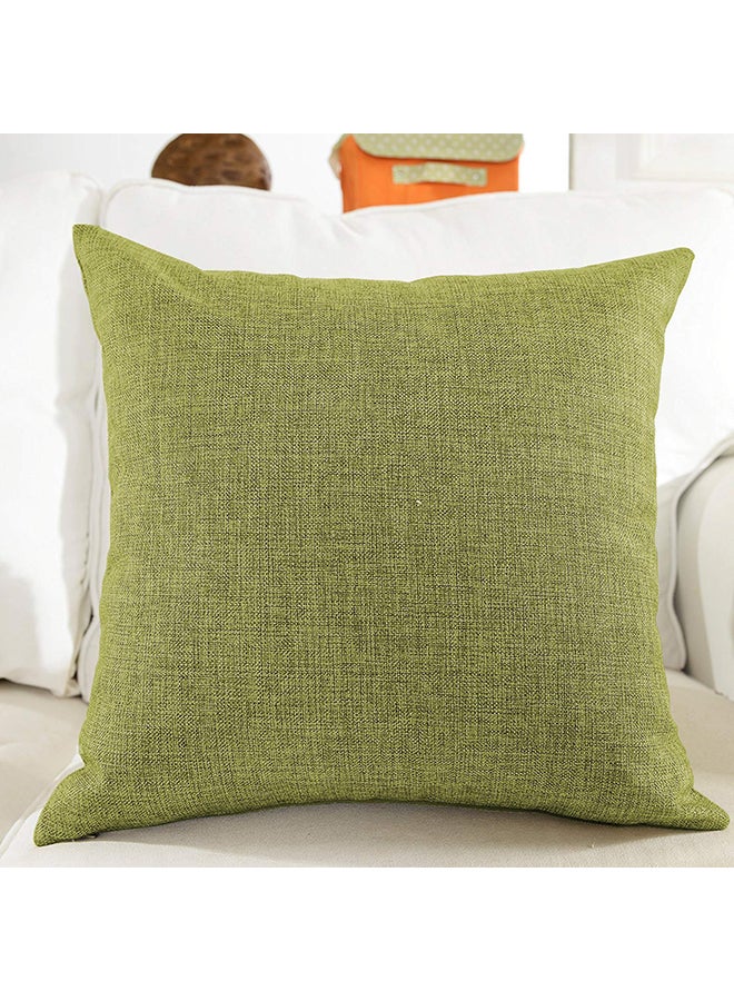 REGAL IN HOUSE 5-Piece Solid Pattern Decorative Pillow linen Lime Green 40 x 40cm  - Image 1