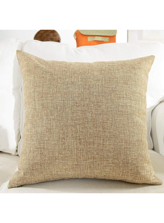 REGAL IN HOUSE - Solid Pattern Decorative Pillow linen Natural Beige 65 x 65cm - Image 1