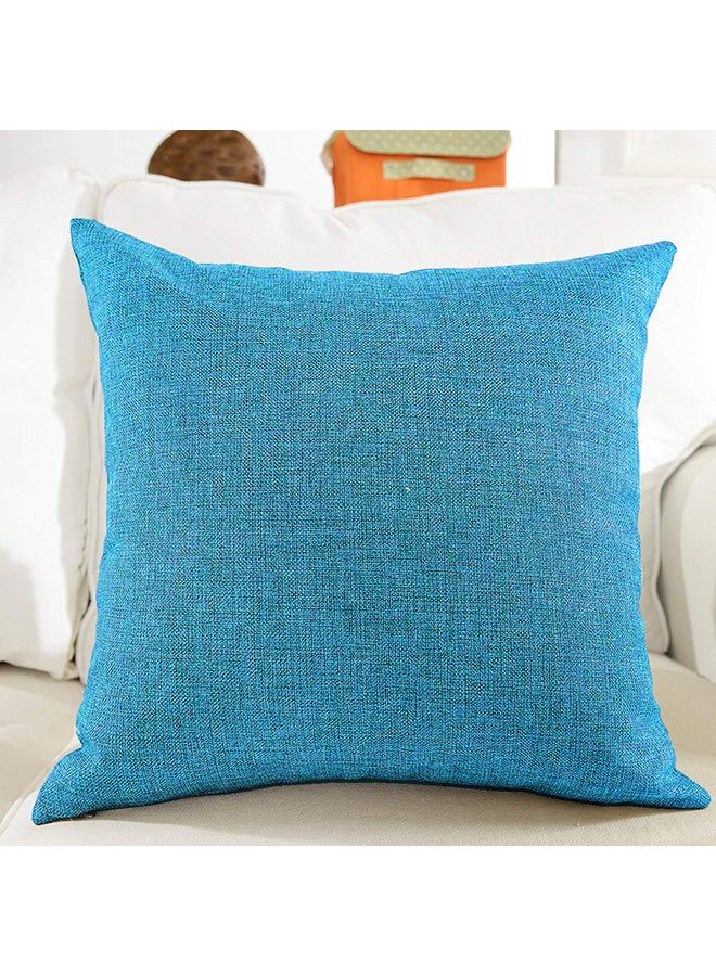 REGAL IN HOUSE 2-Piece Solid Pattern Decorative Pillow linen Turquoise 25 x 25cm  - Image 1