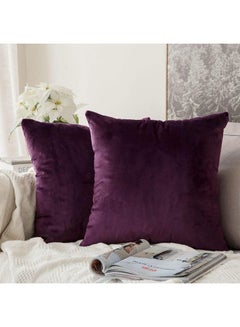 2-Piece Solid Pattern Decorative Pillow polyester Wine 40x40cm
